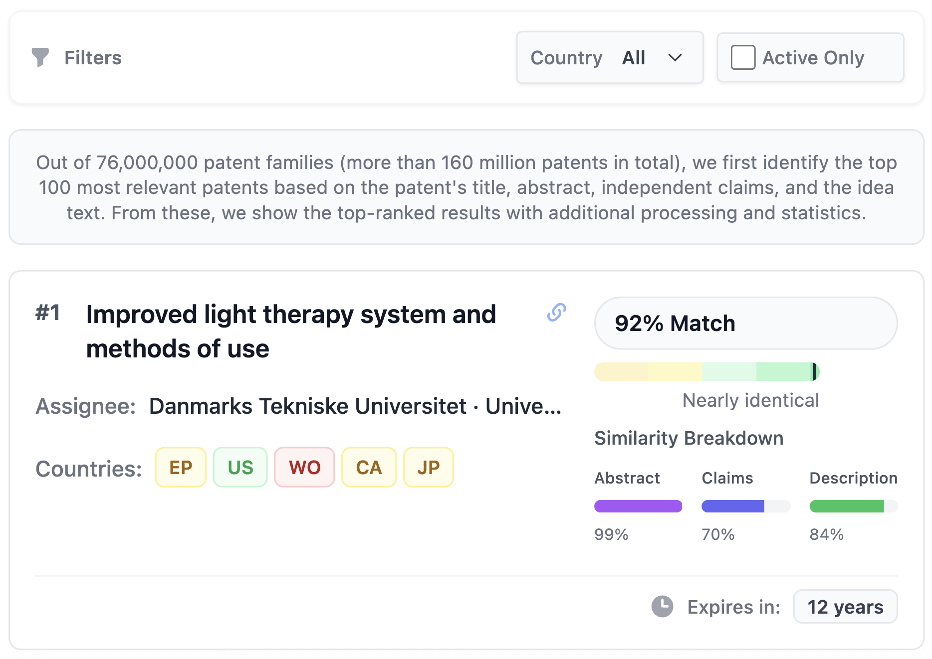 Patent Search Dashboard